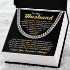 Cuban Link Chain for Husband - The Day I Met You - Birthday, Anniversary & Christmas Gift from Wife