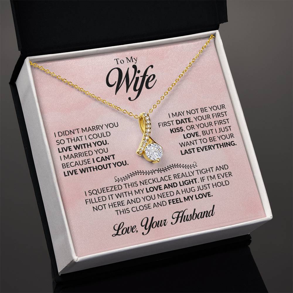 To My Wife Necklace - Romantic Keepsake Jewelry Gift from Husband for Special Days & Valentine’s Love - Alluring Beauty Necklace