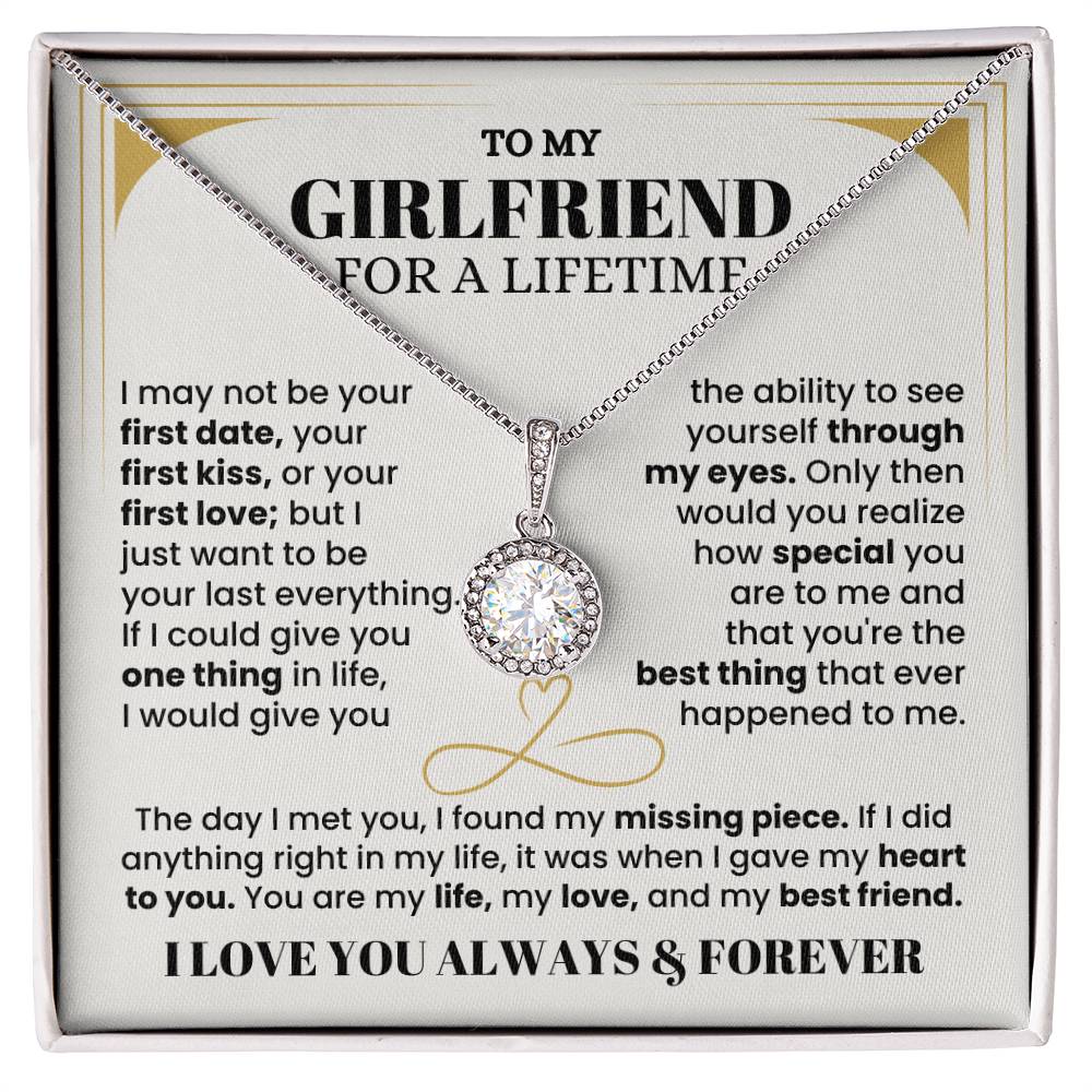 To My Girlfriend Necklace - Soulmate Jewelry Gift for Valentine’s Day, Birthday - Eternal Hope Necklace