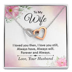 To My Wife Necklace - Emotional Jewelry for Wife from Husband to Celebrate Love on Valentine’s Day & Beyond - Interlocking Hearts Necklace