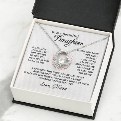To My Daughter Necklace – Daughter Milestone Gift: Birthday Graduation – Forever Love Necklace