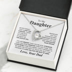 To My Daughter Necklace - Holiday Gift for Daughter from Dad - Forever Love Necklace
