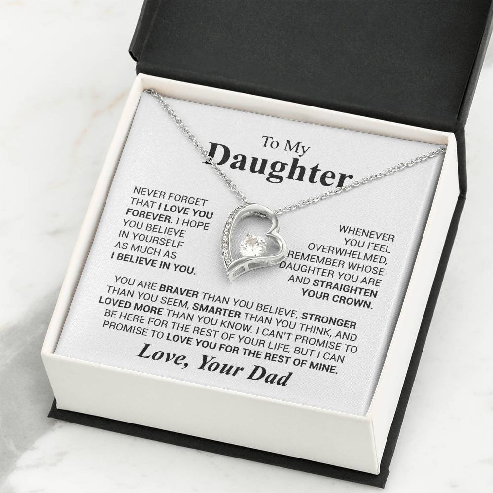 To My Daughter Necklace - Holiday Gift for Daughter from Dad - Forever Love Necklace