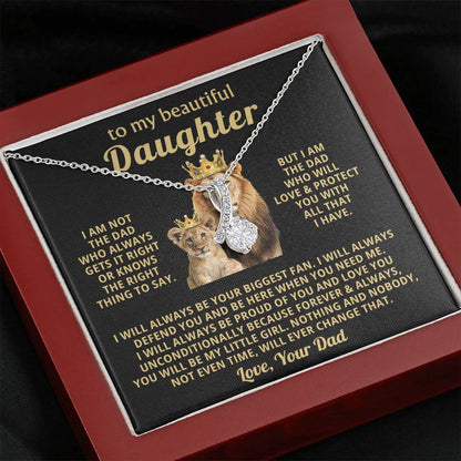 To My Daughter Necklace - Holiday Gift for Daughter from Dad - Alluring Beauty Necklace