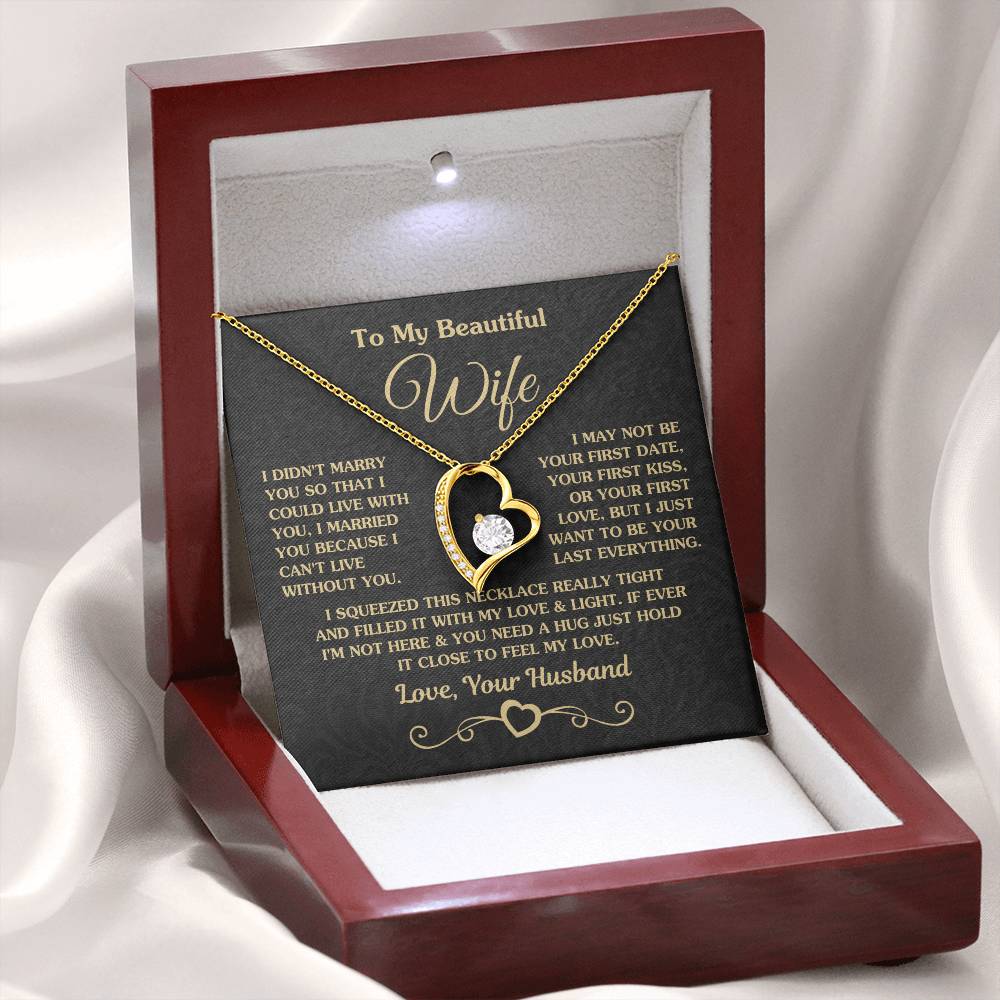 Best Gift for Wife from Husband - Emotional Love Jewelry for Birthday, Valentine’s Day, Anniversary & Christmas - Forever Love Necklace