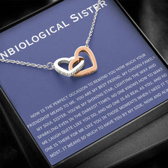Sister-In-Law Gift, Interlocking Hearts Necklace, Meaningful Jewelry Surprise, Unbiological Sister