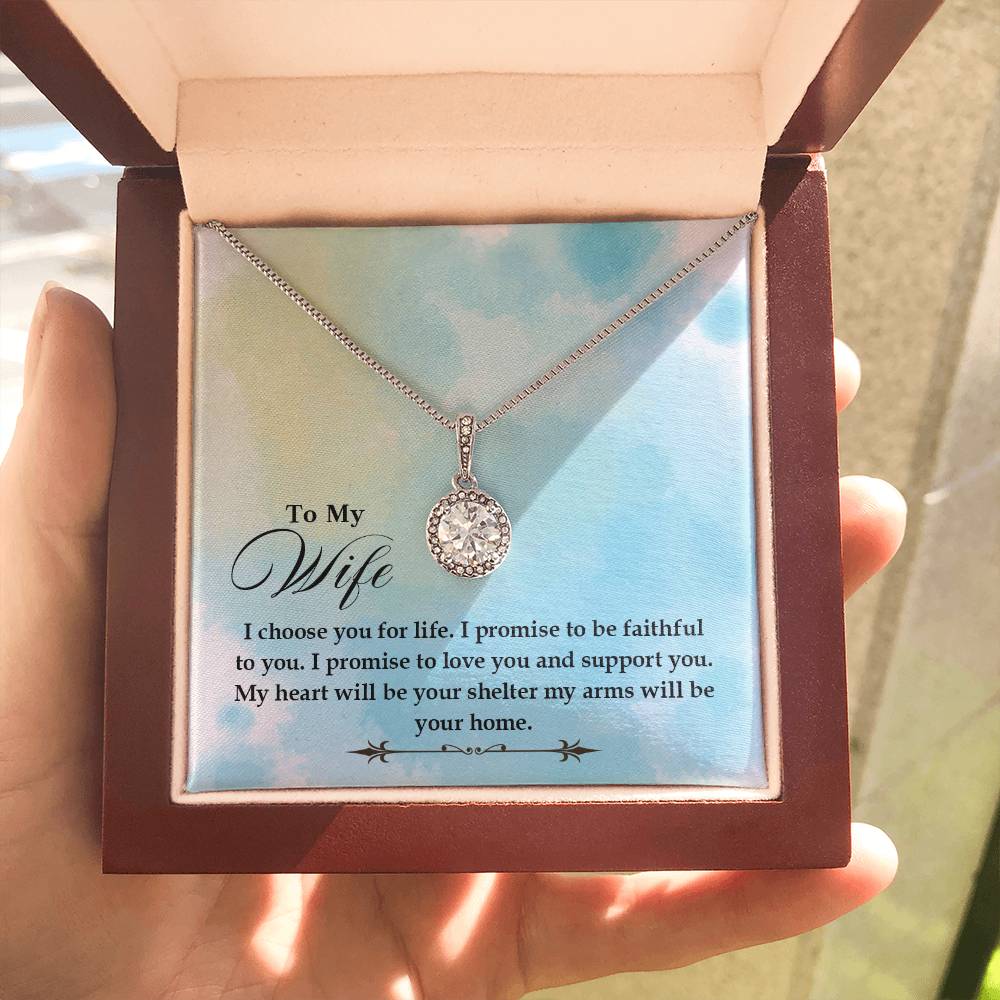 To My Wife Necklace - Special Romantic Jewelry Gift from Husband for Valentine’s Day, Birthday & More - Eternal Hope Necklace