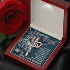 To My Army Wife Necklace - Best Loving Jewelry Gift for Valentine’s Day, Anniversaries & Romantic Surprises - Interlocking Hearts Necklace