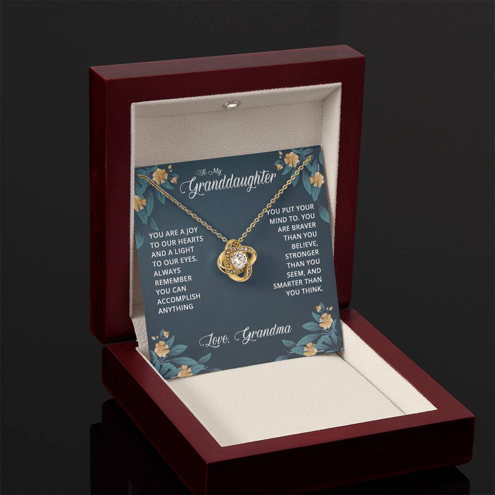 To My Granddaughter Necklace – Popular Valentine, Birthday Gift from Grandma – Love Knot Necklace