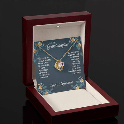 To My Granddaughter Necklace – Popular Valentine, Birthday Gift from Grandma – Love Knot Necklace