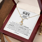 To My Beautiful Wife Necklace - Sweet Emotional Gift for Wife from Husband on Birthday, Anniversary & Valentine’s Day - Alluring Beauty Necklace