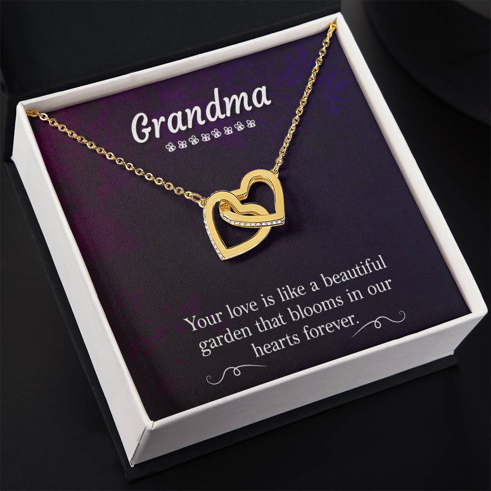 Present for Grandma - Interlocking Hearts Necklace