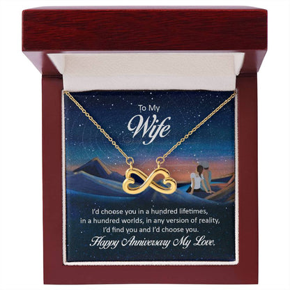 To My Wife Necklace - Romantic Keepsake Jewelry Gift from Husband for Special Days & Valentine’s Love - Endless Love Necklace
