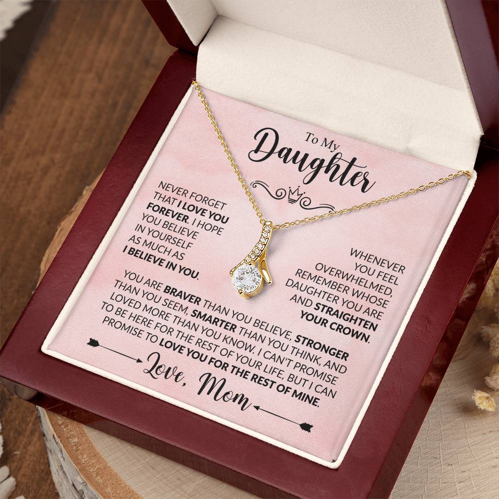 Gift for Daughter from Mom - Straighten Your Crown - Alluring Beauty Necklace