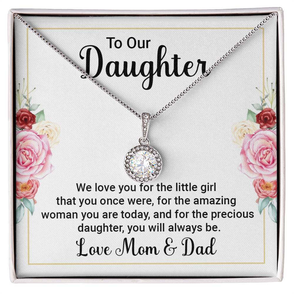 To Our Daughter Necklace – Daughter Graduation & Birthday Present from Mom and Dad – Eternal Hope Necklace