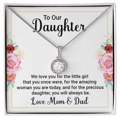 To Our Daughter Necklace – Daughter Graduation & Birthday Present from Mom and Dad – Eternal Hope Necklace