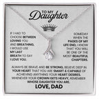 To My Beautiful Daughter - If I had to choose between loving you and breathing - Alluring Beauty Necklace from Dad