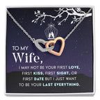 To My Beautiful Wife Necklace - Emotional Jewelry Gift for Wife from Husband to Celebrate Love Every Day - Interlocking Hearts Necklace