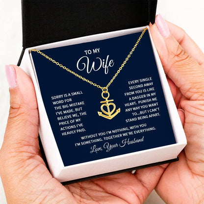 Gift for Wife from Husband - Sentimental Jewelry for Anniversary & Valentine’s Day - Anchor Pendant Necklace
