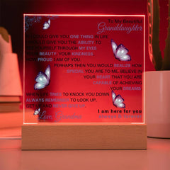 Square Acrylic Plaque for Granddaughter, Printed Personalized Gift, Birthday or Christmas Keepsake, To My Beautiful Granddaughter