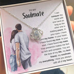 To My Soulmate Necklace - Soulmate Jewelry Gift for Valentine’s Day, Birthday & Romantic Celebrations - Love Knot Necklace