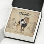 To My Daughter Necklace - Birthday Jewelry Gift from Dad - Old Lion - Forever Love Necklace