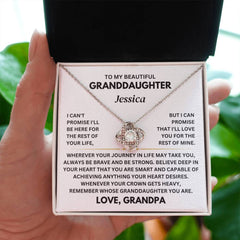 Radiant Necklace for Granddaughter, Jewelry Gift of Love and Encouragement, Love Knot Necklace., To My Beautiful Granddaughter