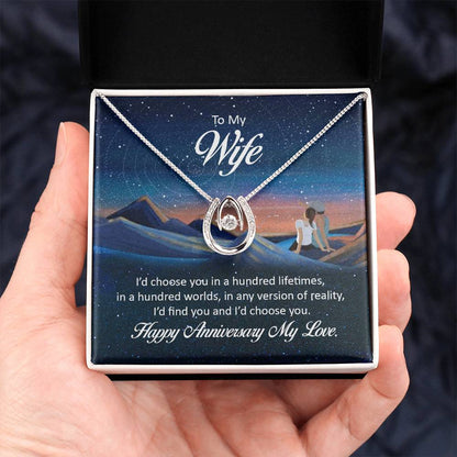 Meaningful Wife Jewelry from Husband - Romantic Gift for Anniversary - Lucky In Love Necklace