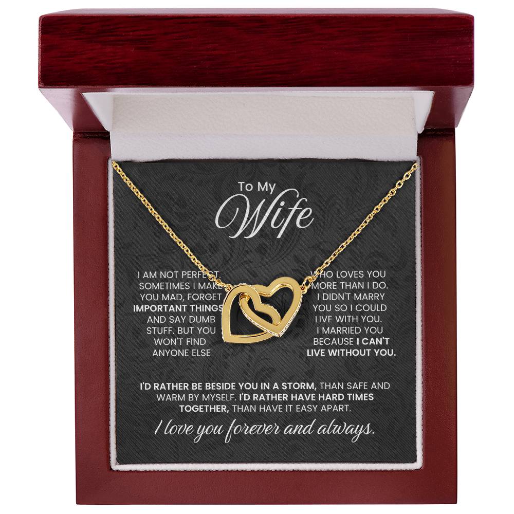 Jewelry Gift for Wife from Husband - Romantic & Heartfelt - Interlocking Hearts Necklace