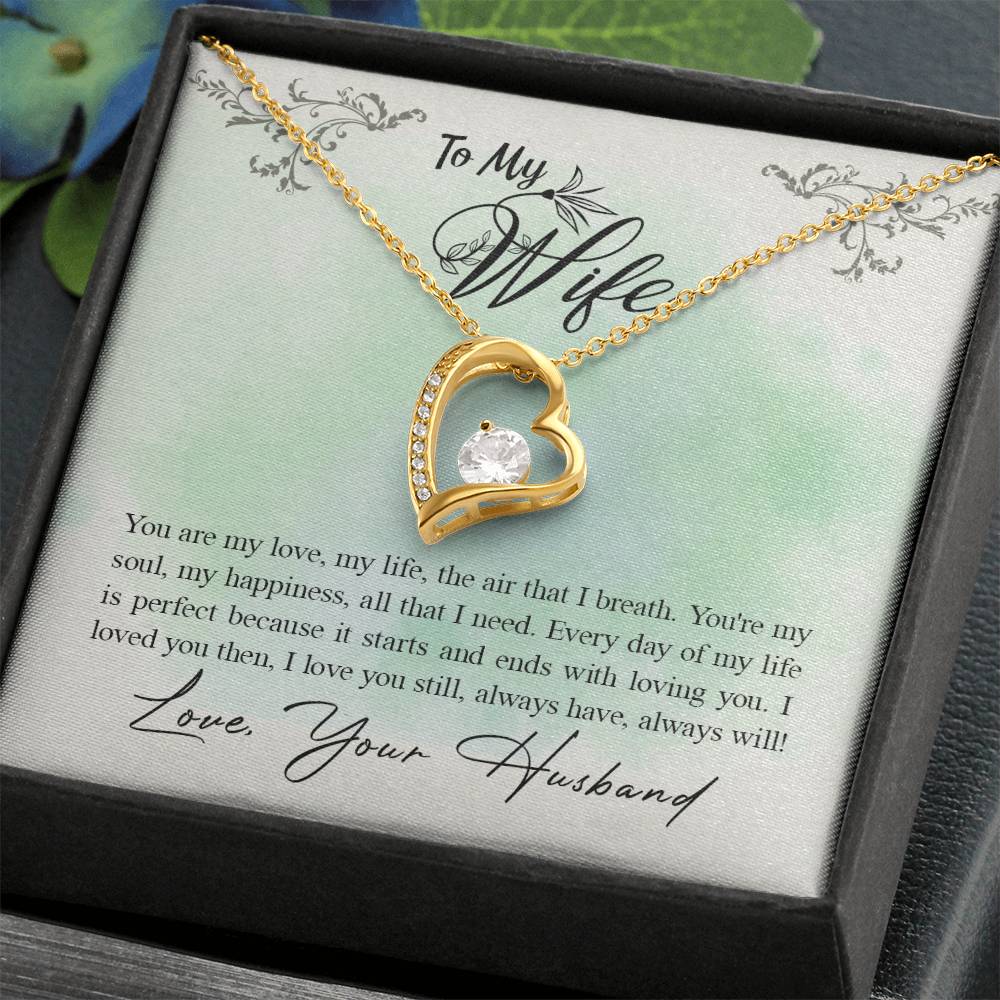 To My Wife Necklace - Romantic Keepsake Jewelry Gift from Husband for Special Days & Valentine’s Love - Forever Love Necklace