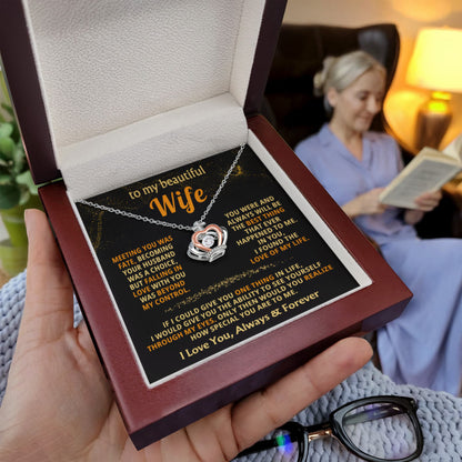 To My Wife Necklace - Beautiful Wife Gift from Husband for Birthday, Anniversary & Valentine’s Day - Crown Pendant Necklace