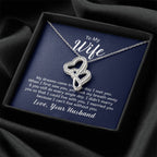 To My Wife Necklace - Sweetest Gift for Wife from Husband for Valentine’s Day, Anniversary & Birthday Joy - Heart-to-heart Pendant Necklace