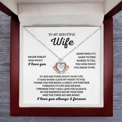 To My Wife Necklace - Romantic Jewelry for Valentine’s Day & Anniversaries - Crown Pendant Necklace