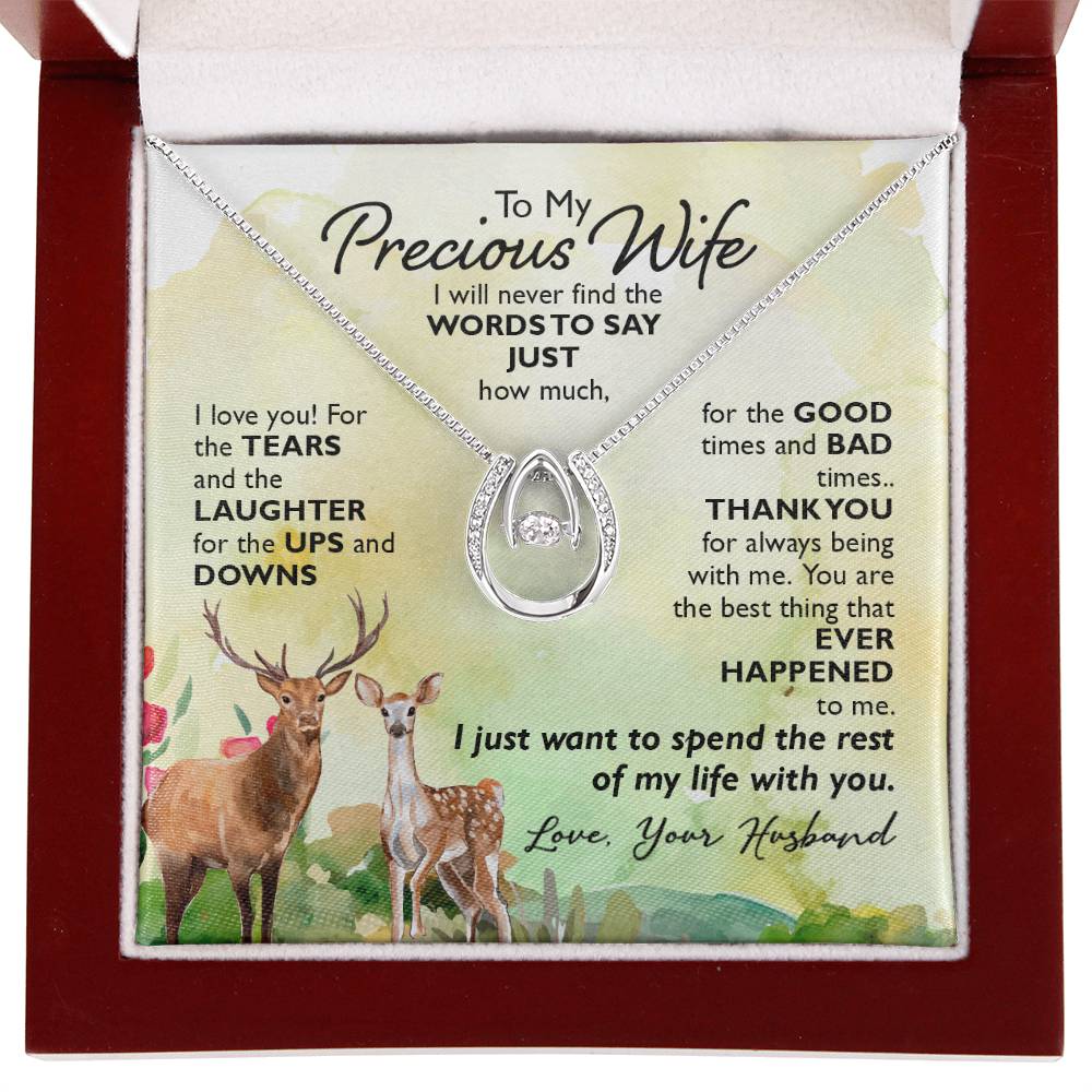 Special Gift for Wife - Romantic Jewelry from Husband for Valentine’s Day or Birthday - Lucky In Love Necklace