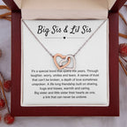 Big Sis & Lil Sis Gift - It's a special bond that spans the years - Gift for Sisters - Interlocking Hearts Necklace