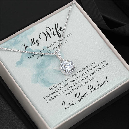 To My Wife Necklace - Emotional Husband to Wife Love Jewelry for Birthday, Valentine’s Day & Annual Celebrations - Eternal Hope Necklace