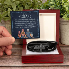 Meaningful Husband Bracelet, Leather Gift with Heartfelt Love Note, To My Husband