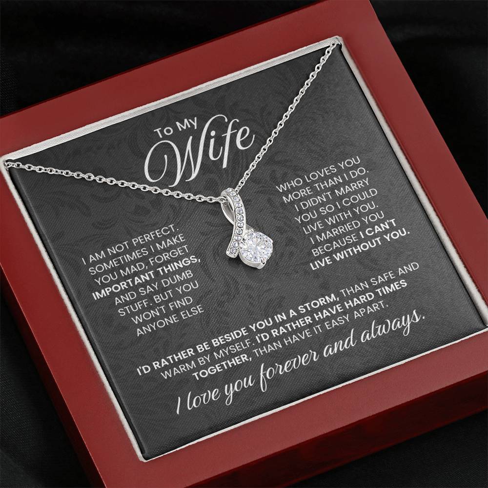 To My Wife Necklace - Emotional Love Jewelry Gift from Husband for Valentine’s Day & Birthday Happiness - Alluring Beauty Necklace