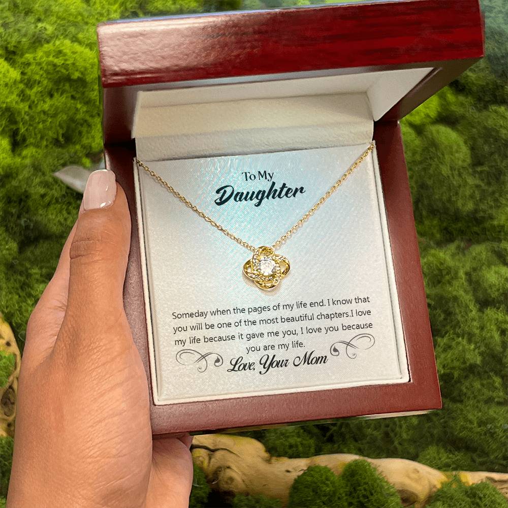 To My Daughter Necklace – Gift for Daughter from Mom – Love Knot Necklace