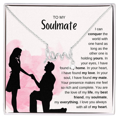 To My Soulmate Necklace - Unique Soulmate Gift for Her for Birthdays & Surprise Moments - Scripted Love Necklace