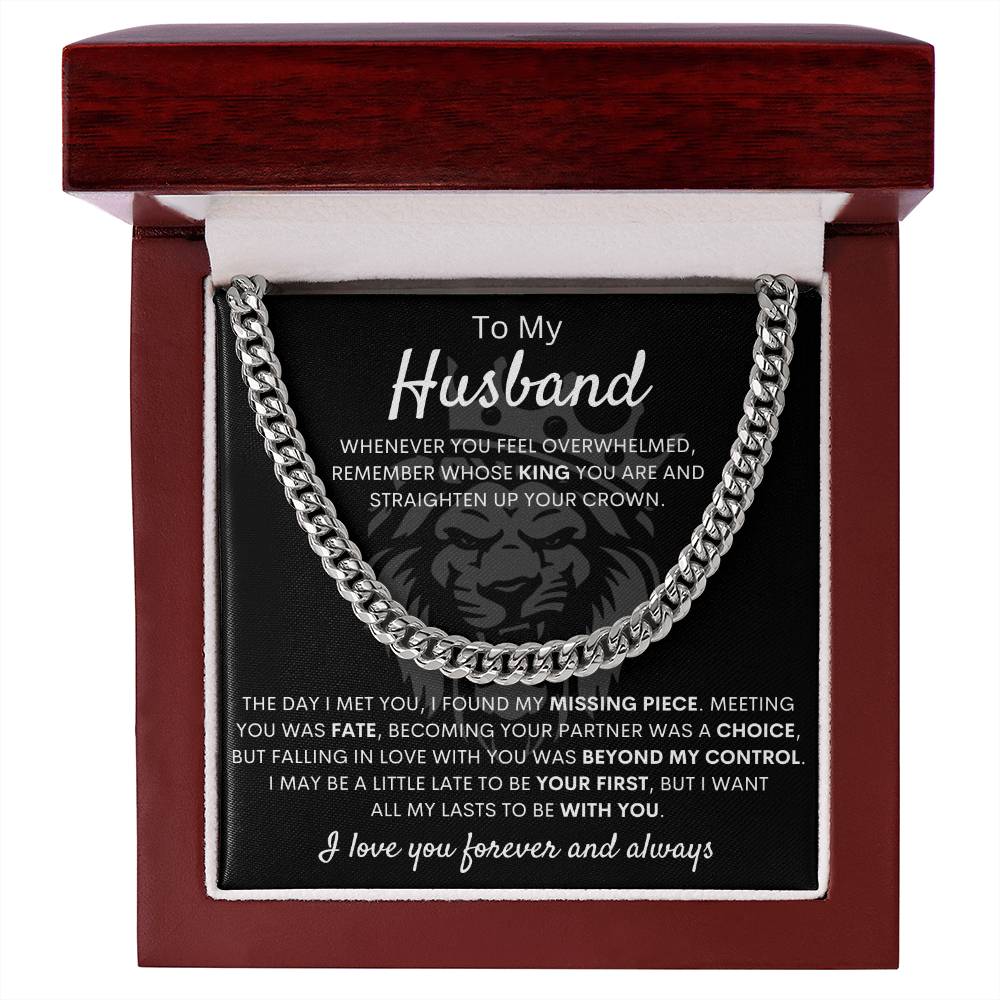 To My Husband – Cuban Link Chain – Wife to Husband Anniversary, Christmas & Birthday Gift