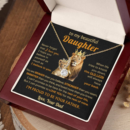To My Daughter Necklace - Best Surprise Gift for Daughter from Dad for Graduation, Birthday & Christmas - Alluring Beauty Necklace