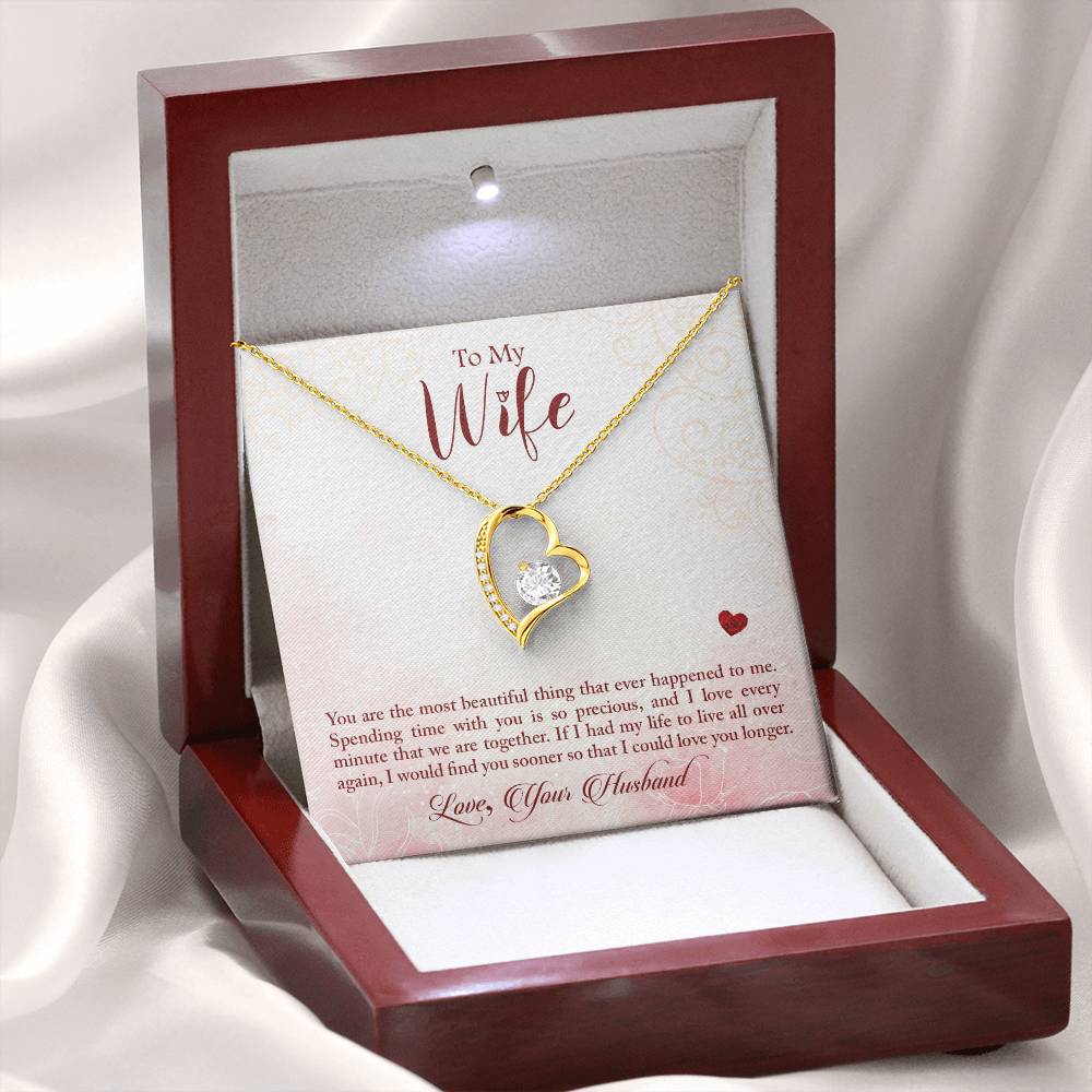 To My Wife Necklace - Heartwarming Gift from Husband for Birthday, Anniversary & Valentine’s Day - Forever Love Necklace