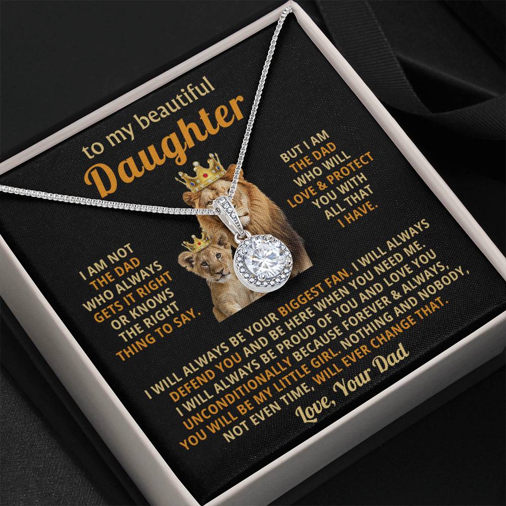 To My Beautiful Daughter Necklace – Dad to Daughter Birthday Graduation Present – Eternal Hope Necklace