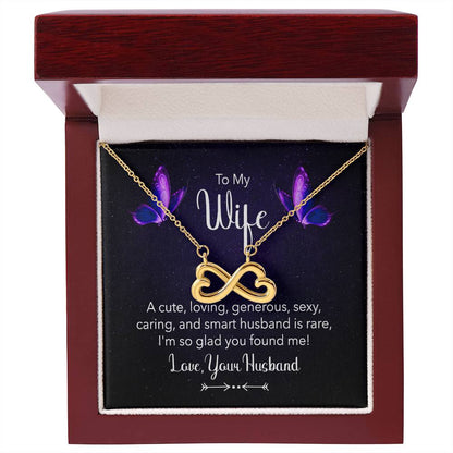 To My Wife Necklace - Best Loving Jewelry Gift for Valentine’s Day, Anniversaries & Romantic Surprises - Endless Love Necklace