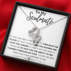 To My Soulmate Necklace - Romantic Jewelry Gift for Her for Christmas & Special Dates - Heart-to-heart Pendant Necklace
