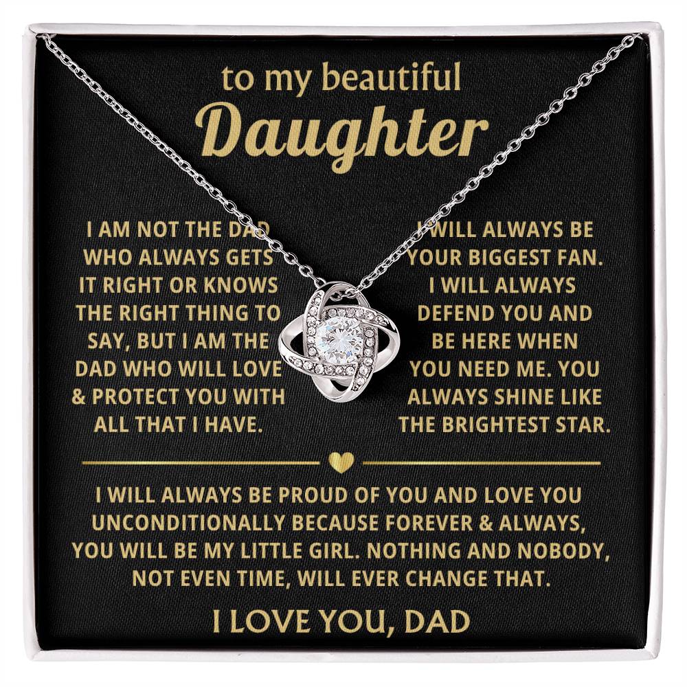 To My Daughter Necklace - You make me proud in so many ways - Daughter Present from Dad - Love Knot Necklace