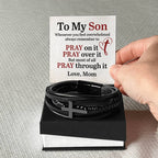 Gift for Son from Mother – Graduation, Christmas – Men’s Cross Bracelet