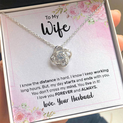 Wife Gift from Husband - Meaningful Jewelry for Valentine’s Day & Special Occasions - Love Knot Necklace