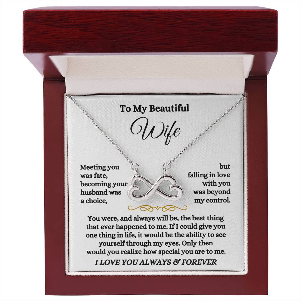 To My Wife Necklace - Emotional Husband to Wife Love Jewelry for Birthday, Valentine’s Day & Annual Celebrations - Endless Love Necklace